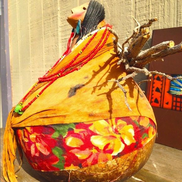 Rare, Authentic Gourd Lady by Robert Rivera - Picture 2 of 12